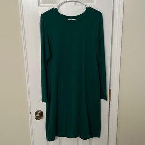 EUC Jade Green Old Navy LS straight dress Sz Large